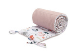 COT BUMPER WAFFLE FOXES PINK