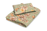 VELVET COT SET SQUARE GREEN
