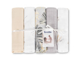 TETRA DIAPER 70X80 5-PACK FLORAL GREY