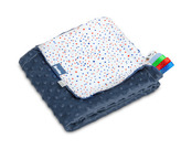 LIGHT BLANKET MINKY 75x100 DOTS NAVY