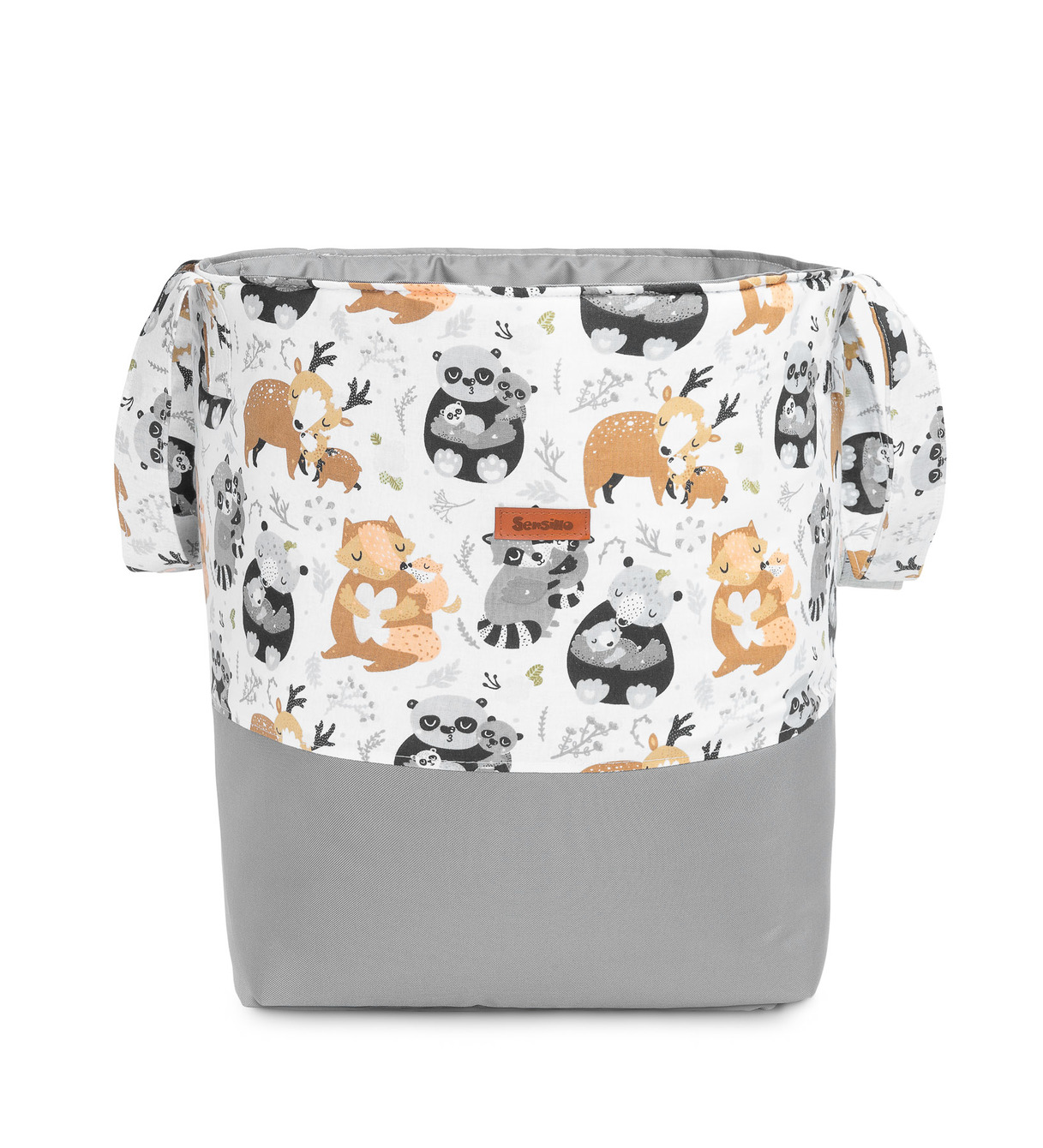 BASKET FOR TOYS MEDIUM RACCOONS GREY IKS 2