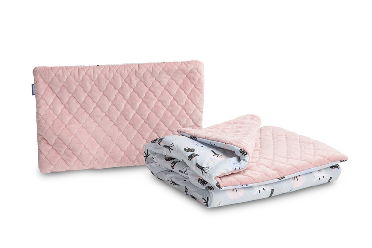 BETTWÄSCHE-SET FÜR VORSCHULKLÄSSLER HIRSCHE PLÜSCH KARO