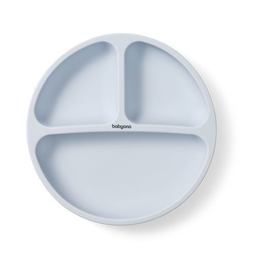 1482/01 SILICONE PLATE WITH SUCTION CUP, BLUE