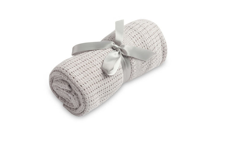 OPENWORK BLANKET MOLI LIGHT GREY
