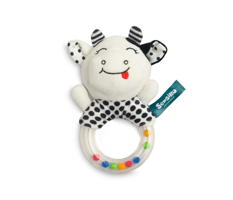 BLACK&WHITE RATTLE COW