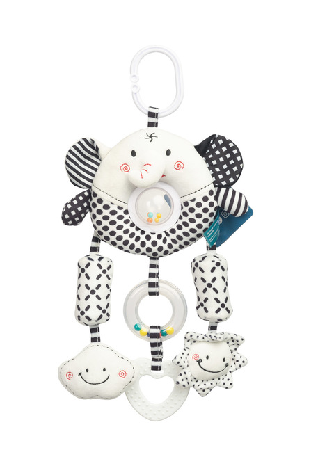 BLACK&WHITE TRAVEL TOY ELEPHANT