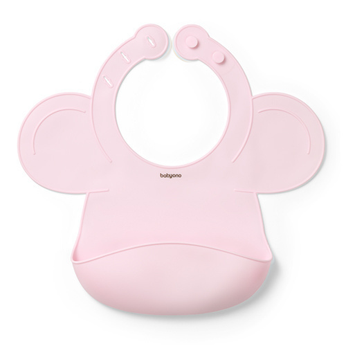 1639/02 SILICONE BIB ADJUSTABLE FASTENING PINK