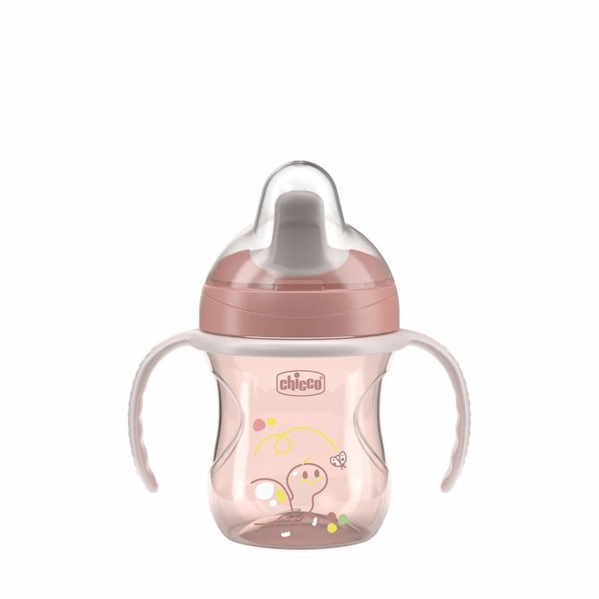 180622 KUBEK NIEKAPEK Z TWARDYM USTNIKIEM 200ML 6+ RÓŻOWY