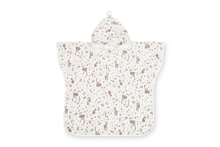 BATH PONCHO MUSLIN BUNNIES WHITE