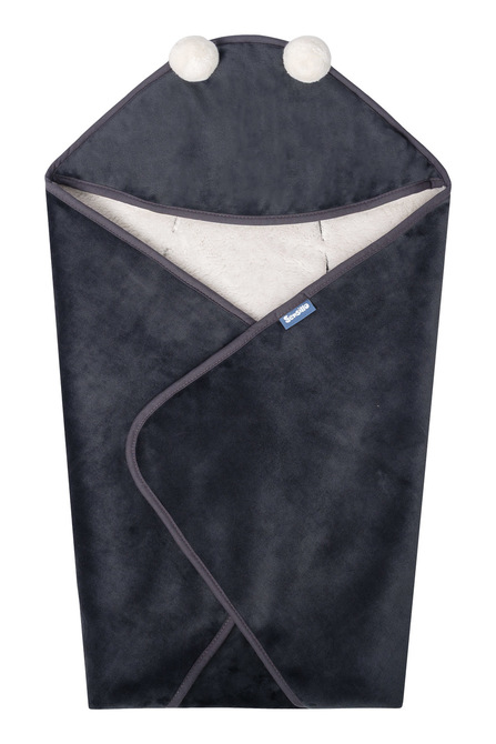 CAR SEAT SWADDLE BLANKET PLUSH 75X75 GRAPHITE
