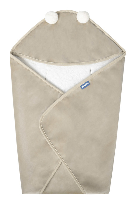 CAR SEAT SWADDLE BLANKET PLUSH 75X75 BEIGE
