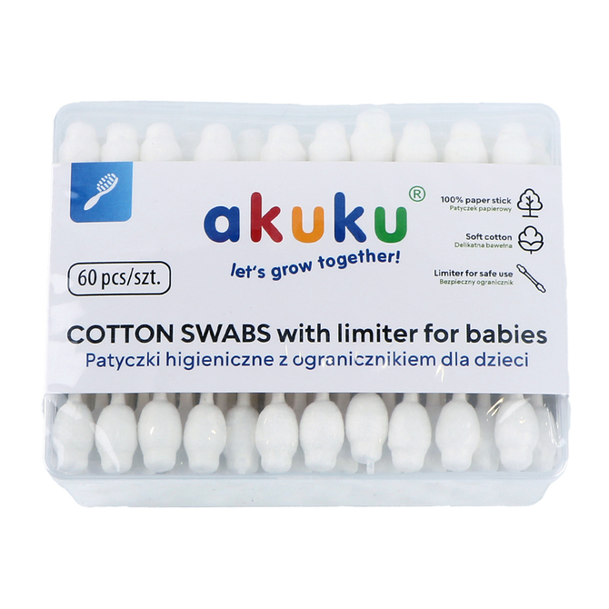 A0710 COTTON SWABS WITH LIMITER FOR BABIES