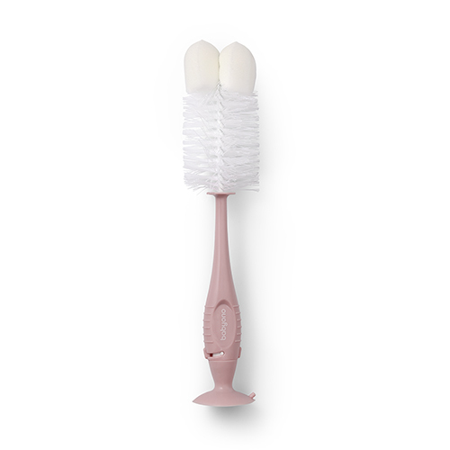 728/06 BOTTLE AND PACIFIER BRUSH WITH SUCTION CUP PINK