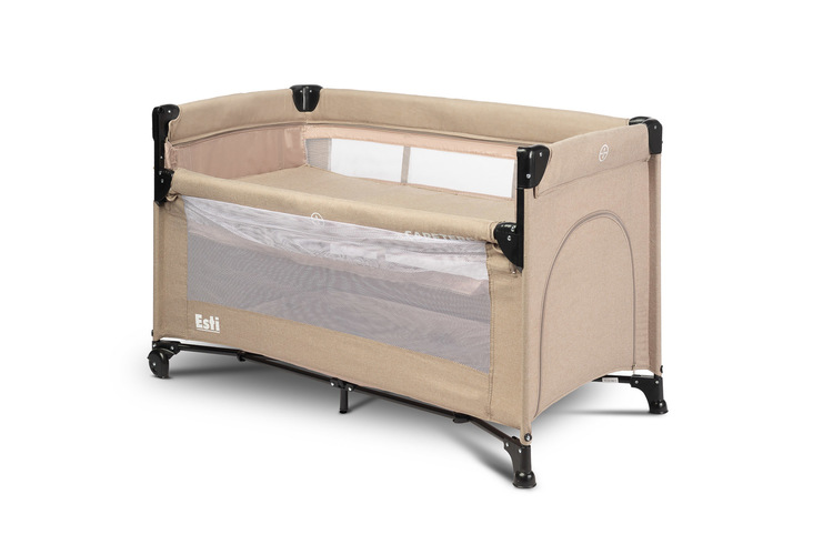 TRAVEL COT WITH BEDSIDE FUNCTION ESTI BROWN