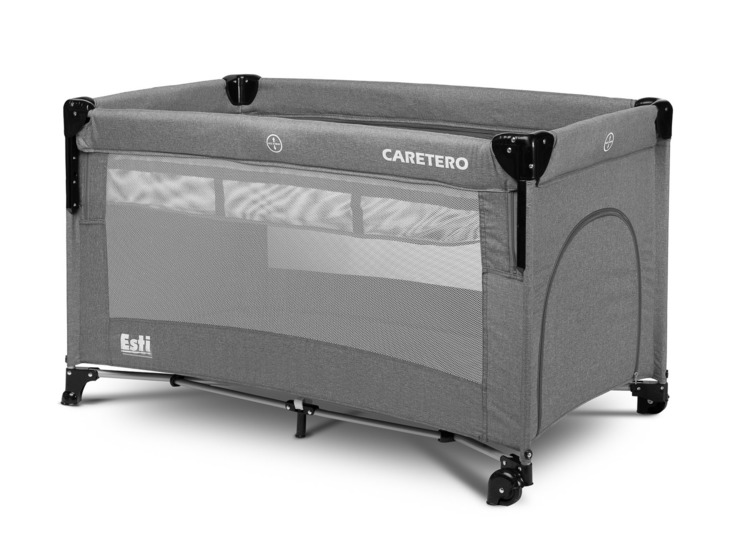 TRAVEL COT WITH BEDSIDE FUNCTION ESTI GRAPHITE