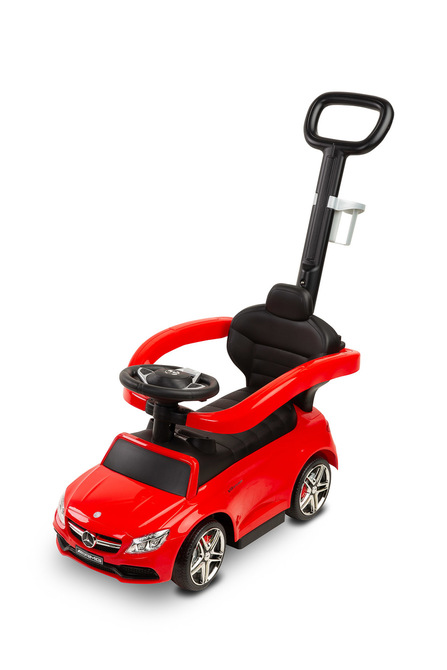 JEŹDZIK MERCEDES C63 AMG RED Z RĄCZKĄ