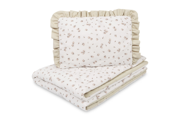 KOMPLET DO ŁÓŻECZKA BAWEŁNA ROSE BEIGE 75X95 25X35