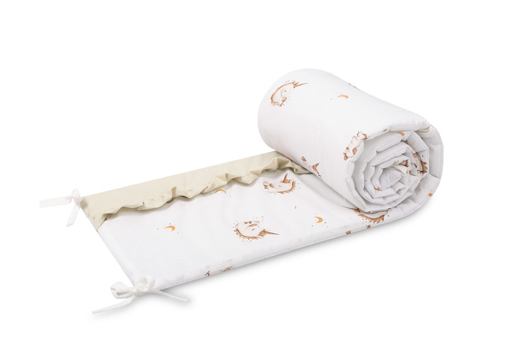 CRIB BUMPER COTTON UNICORN BEIGE