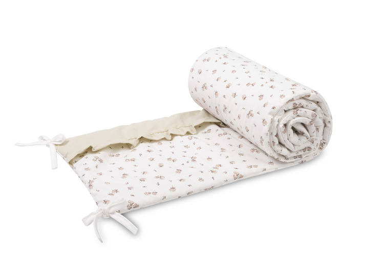 CRIB BUMPER COTTON ROSE BEIGE