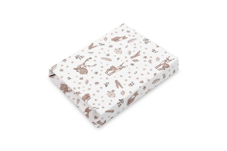 PRZEŚCIERADŁO DRUKOWANE BAWEŁNA FOREST BEIGE 60X120