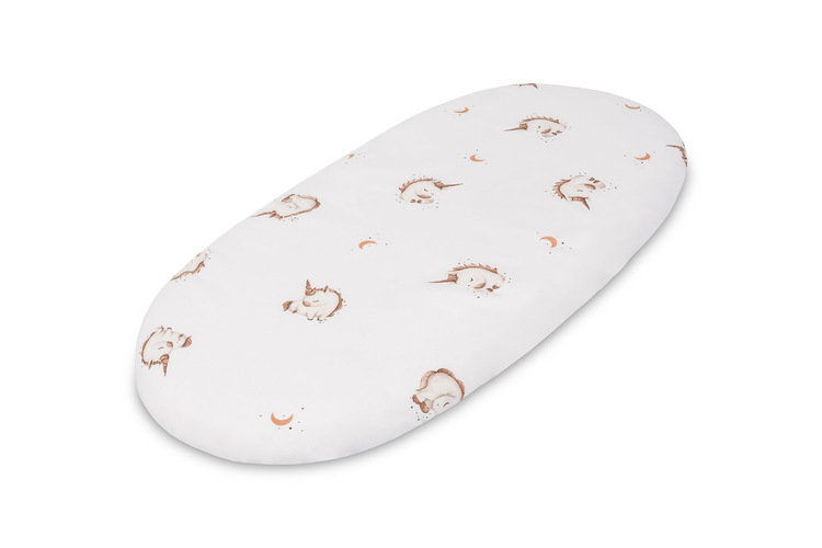 STROLLER BEDSHEET COTTON UNICORN BEIGE 35X75