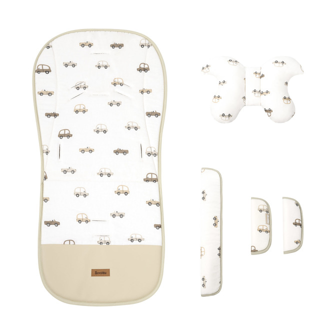 STROLLER INSERT DELUXE MUSLIN CARS