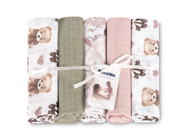 TETRA DIAPER 70X80 5-PACK TEDDY PINK