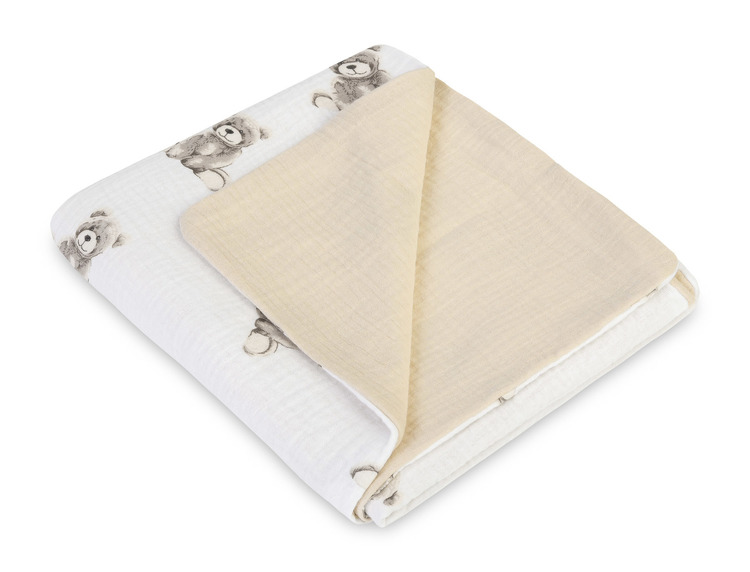 BLANKET CRUSHED MUSLIN 75x100 TEDDY BEIGE