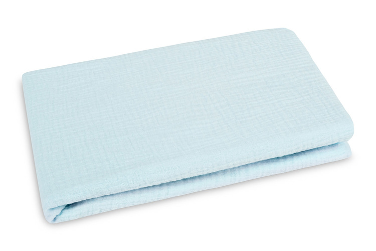 BEDSHEET CRUSHED MUSLIN 120X60 BLUE