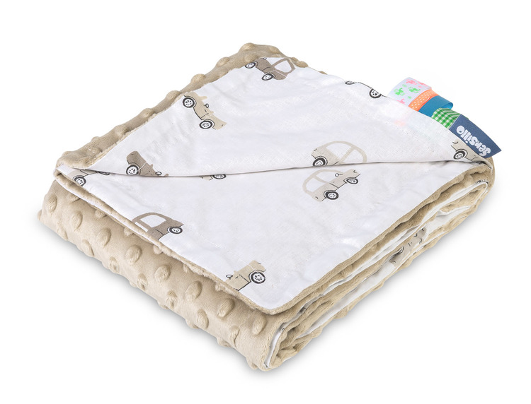 BLANKET MINKY 75X100 CARS CAPPUCCINO