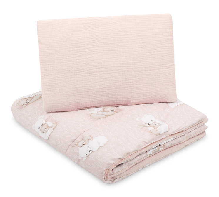 COT SET MUSLIN BEAR AND RABBIT