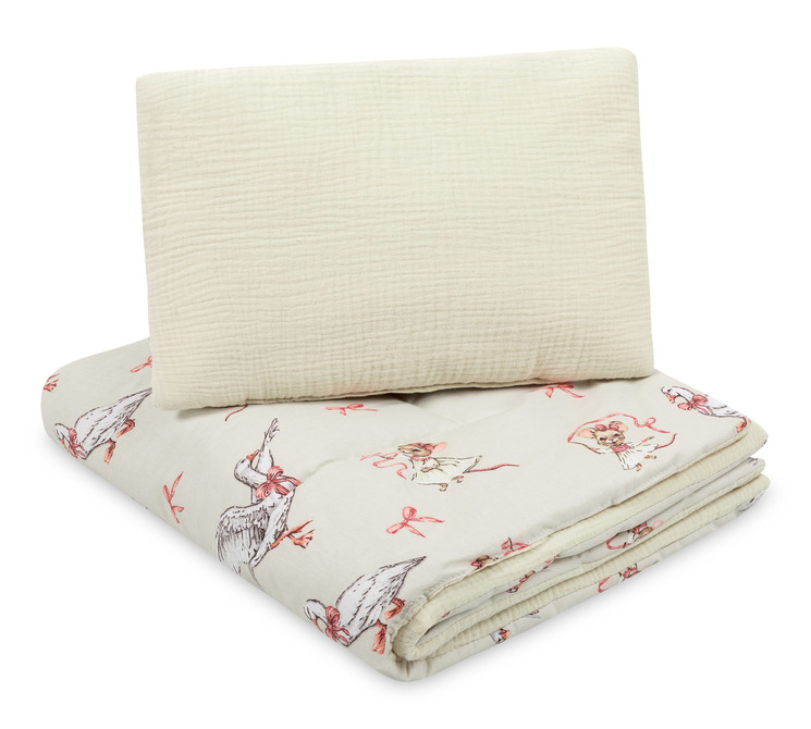COT SET MUSLIN GOOSE AND MOUSE