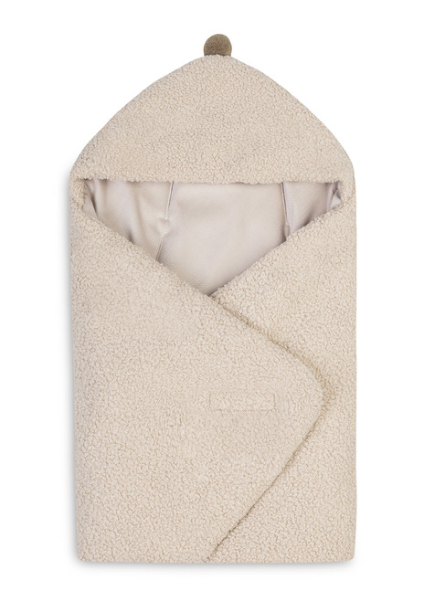 CAR SEAT SWADDLE BLANKET BOUCLE 75X75 LIGHT BEIGE