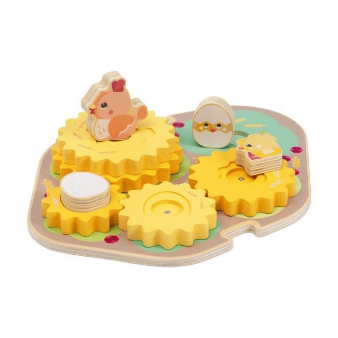 187867 WOODEN PUZZLE WITH CHICKENS