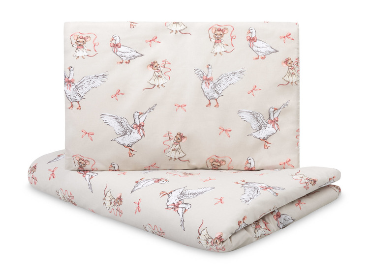 KOMPLET POŚCIELI 2 EL. BAWEŁNA GOOSE AND MOUSE 100X135