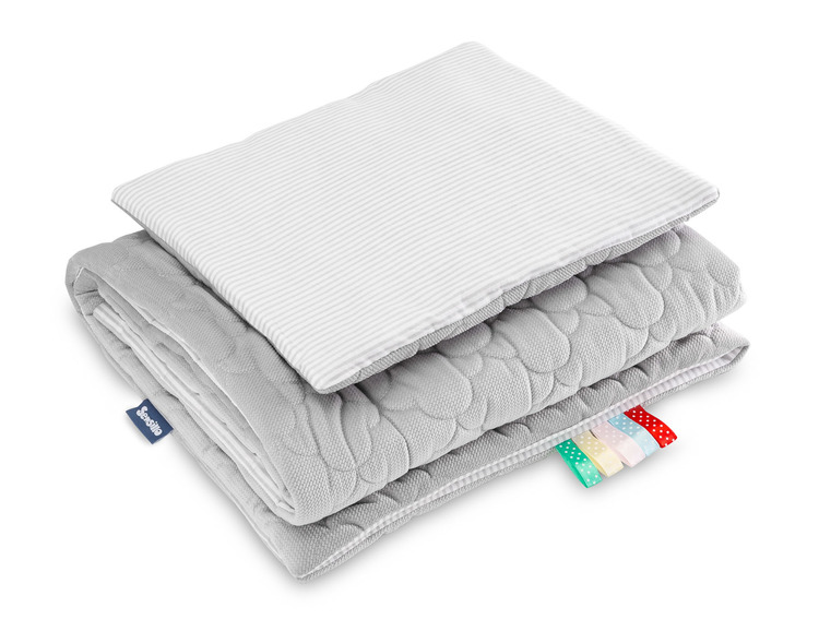 SET VELVET GRAU / STREIFEN 