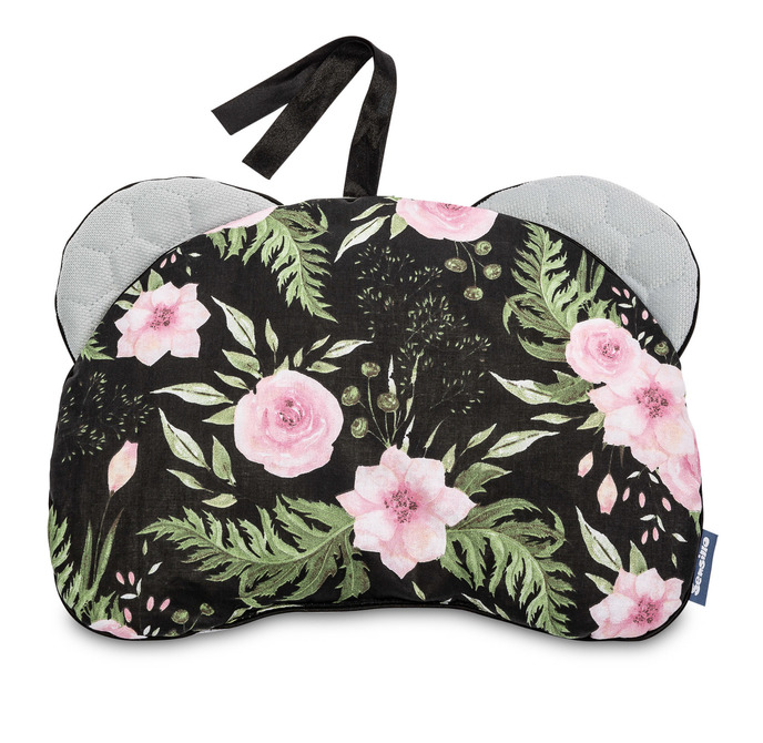 KINDERWAGENKISSEN VELVET SCHWARZ BLUMEN