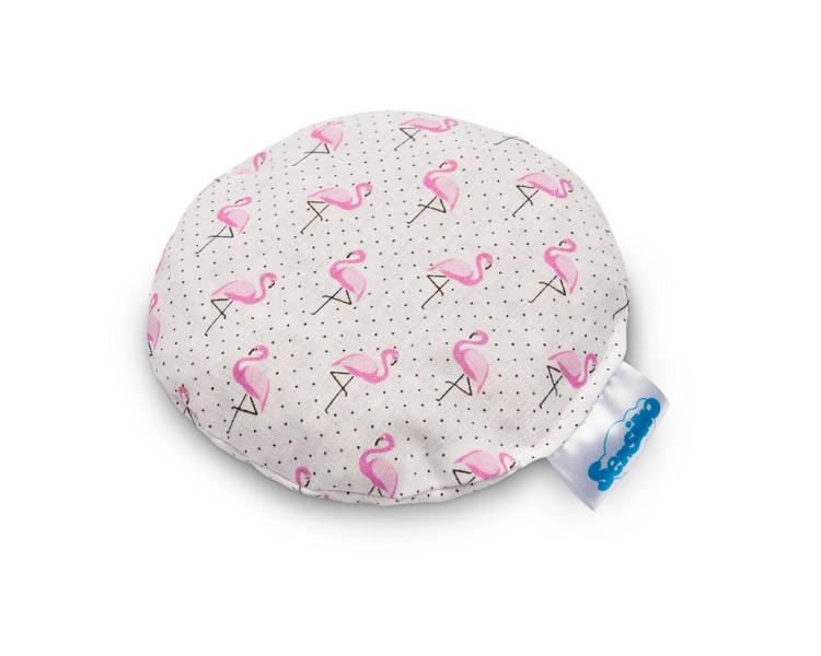 KIRSCHKERNKISSEN GRAU FLAMINGOS