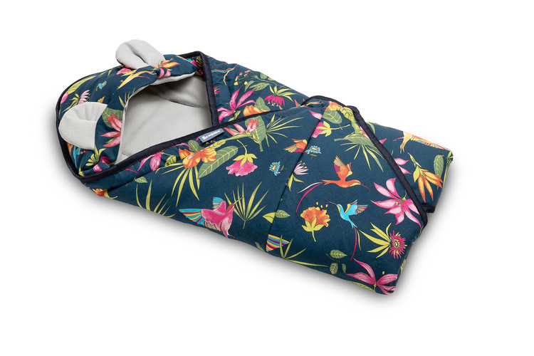 EINSCHLAGDECKE FÜR BABYSCHALEN VELVET MARINEBLAU KOLIBRI