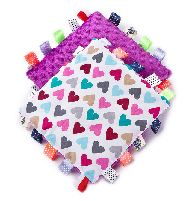 Cuddly Pillow - hearts lavender