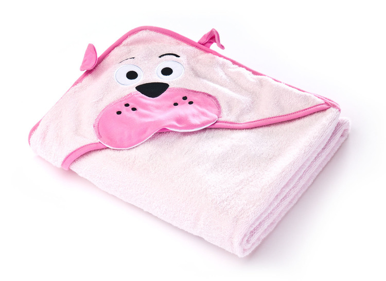 26307 KAPUZENHANDTUCH BÄR 100x100 PINK 