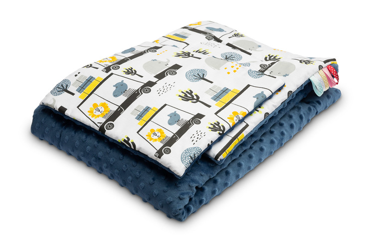 SET MINKY ZOO AUF WEISS MARINEBLAU 2020