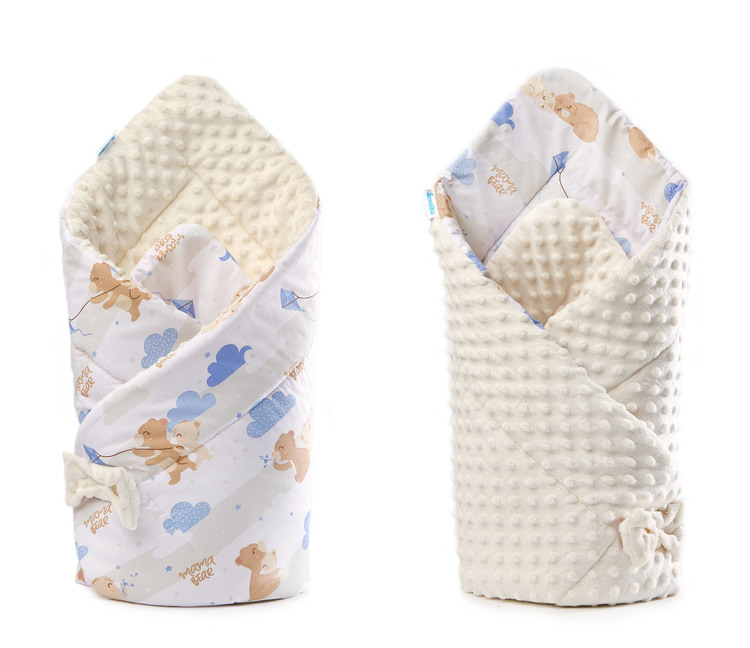 WICKELDECKE MINKY BÄREN / BEIGE 80X80