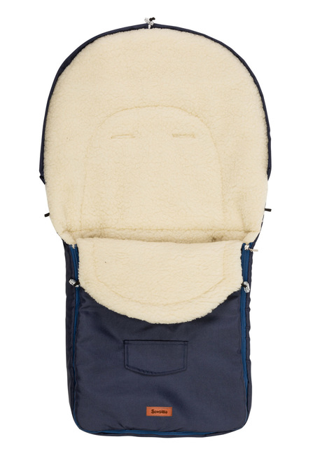 STROLLER SLEEPING BAG WOOL NAVY (95x40)