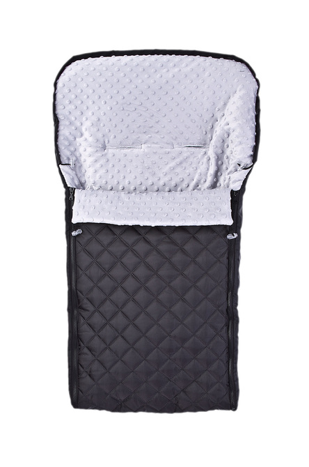 GESTEPPTER FUSSSACK MINKY – BLACK/GREY
