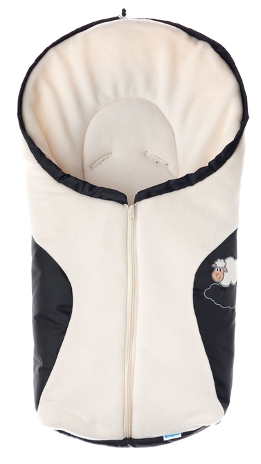 Carrier seat sleeping bag – black/beige polar fleece