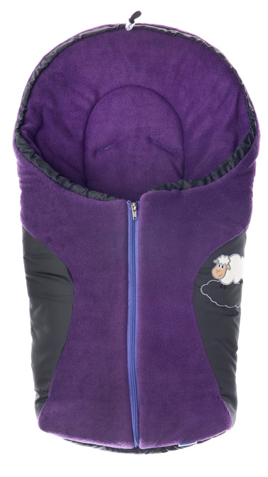 FUSSSACK FÜR BABYSCHALE – BLACK/PURPLE FLEECE 75 X 36