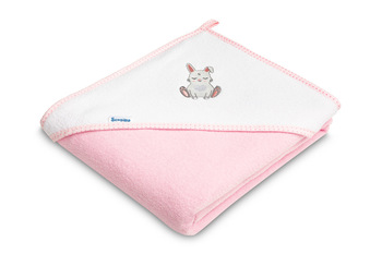 TERRY BATH COVER 100X100 PINK BUNNY