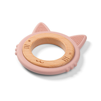 1076/02 Wooden & silicone teether KITTEN