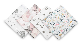 SPIT UP DIAPER MUSLIN PINK PACK. 4PCS 35X35 CM
